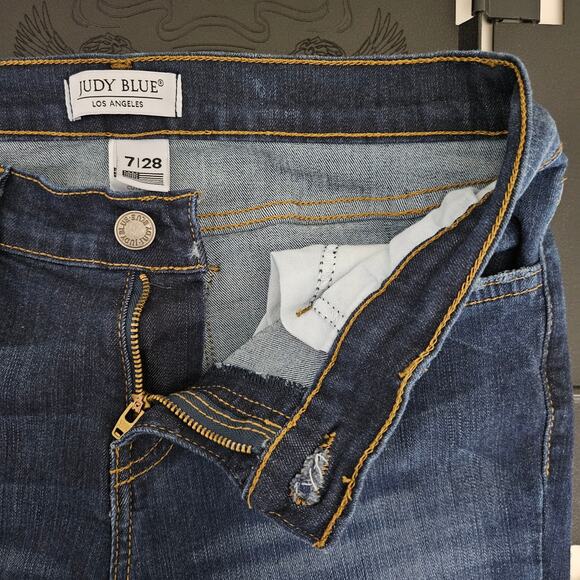 Judy Blue Skinny Mid Rise Ankle Blue Denim Jeans | Women's 7 / 28 - Picture 4 of 16